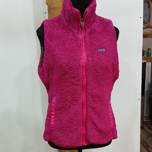 Patagonia Pinkand Green  Fleece Vest Reversable Size S